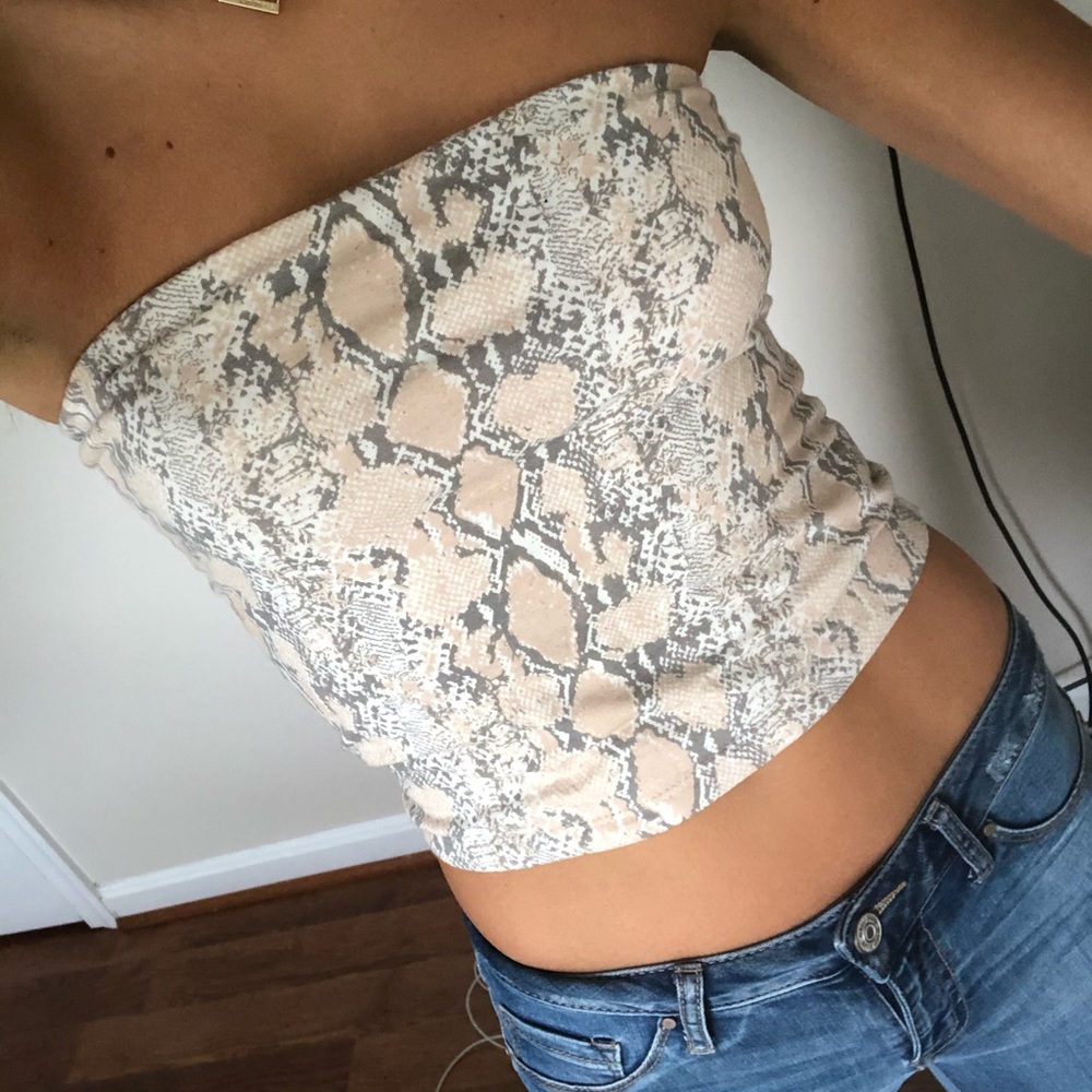 Snakeskin pink and tan American eagle tube top